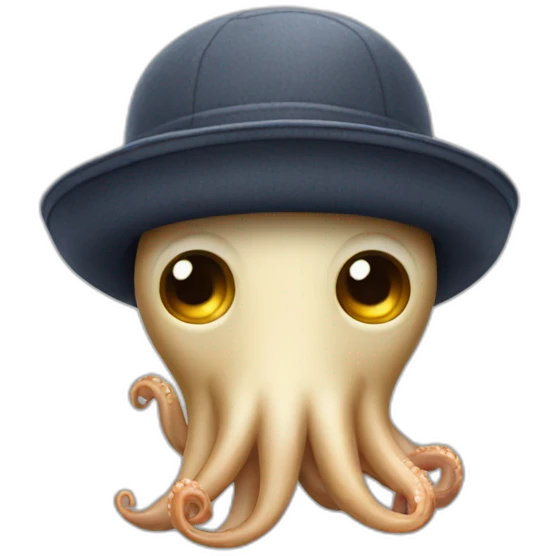 Squid wearing a newsboy cap emoji