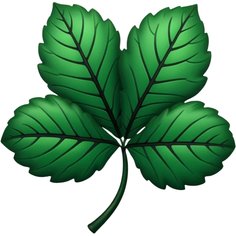 Trébol negro de cinco hojas emoji