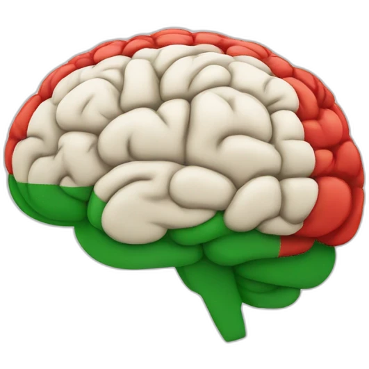 persons brain in italian flag colours emoji