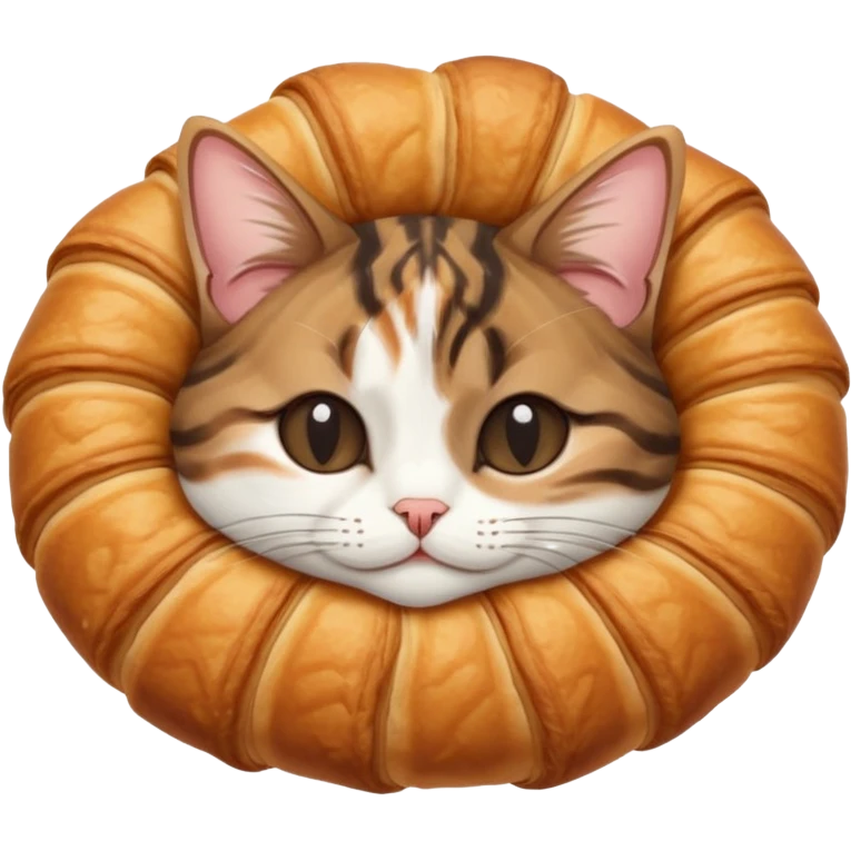 dark brown tabby and white cat in crossaint position upside down with eyes closed emoji