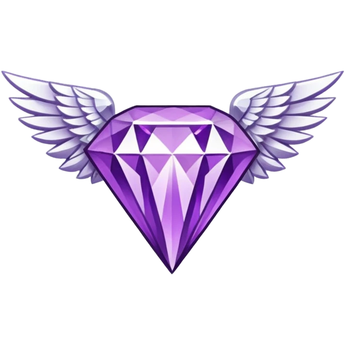 diamond emblem with white wings and purple diamond in the middle emoji