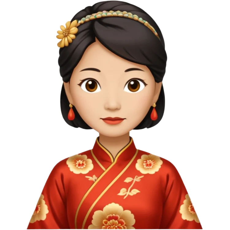 Chinese old woman in her fifties. emoji