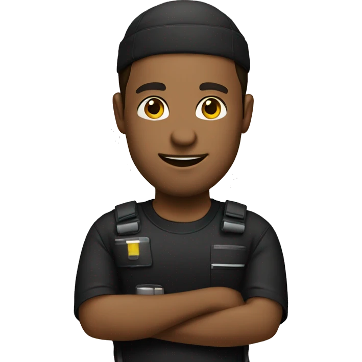 av technician in all black clothes emoji