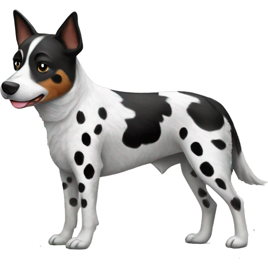 Black and white spotted Australian cattle dog emoji