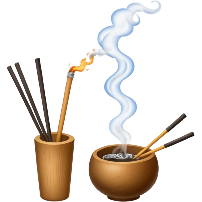 The chopsticks 🥢 emoji with smoke of a cigarette 🚬 to look like a incense stick  emoji