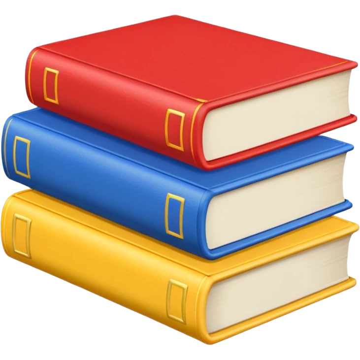 three different color books From front view emoji