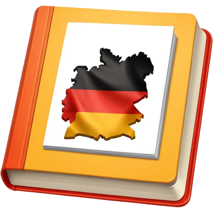opened school textbook with a fragment of Germany emoji