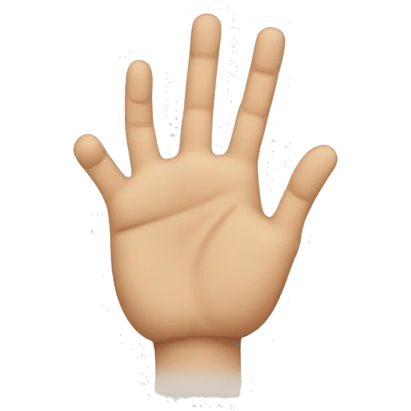 Hand with four fingers up and one fold emoji