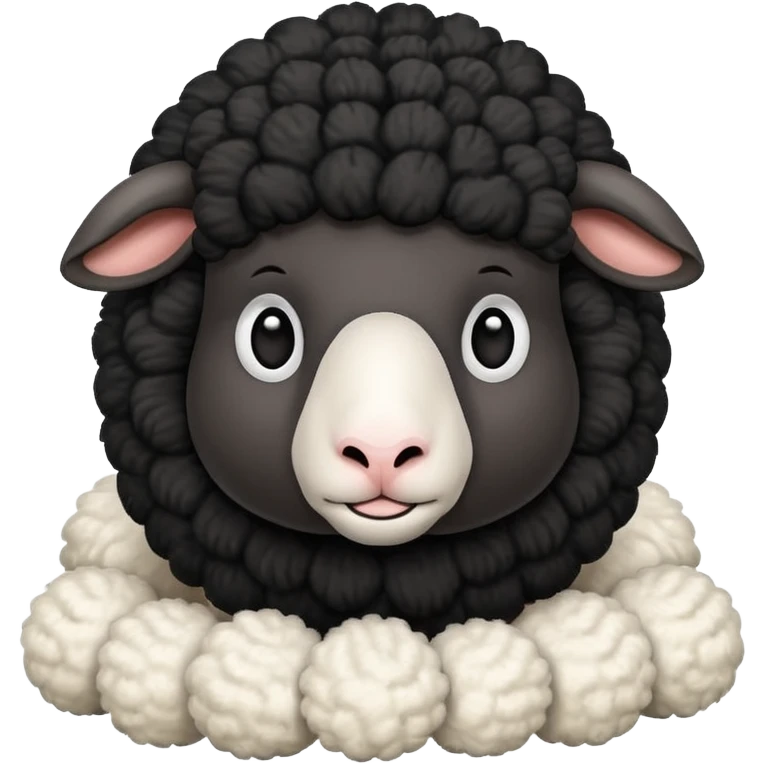 Put a black sheep around white sheep  emoji