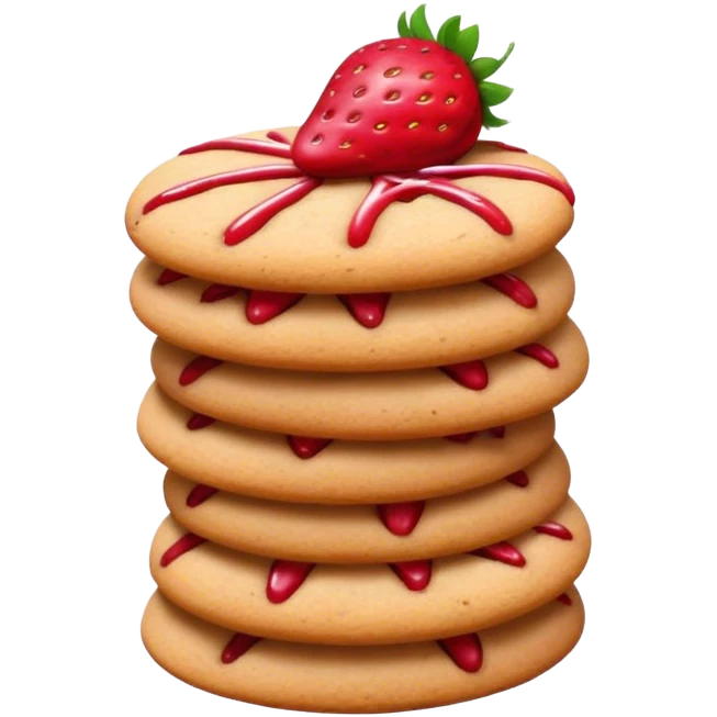 stack of strawberry cookies  emoji