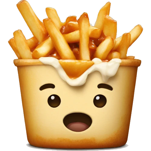 Poutine eating a poutine emoji
