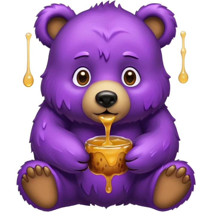 bear with purple honey emoji