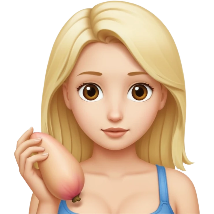 blonde girl with big natural tits and penis between them  emoji