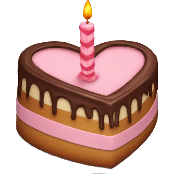 Heart shaped birthday cake  emoji