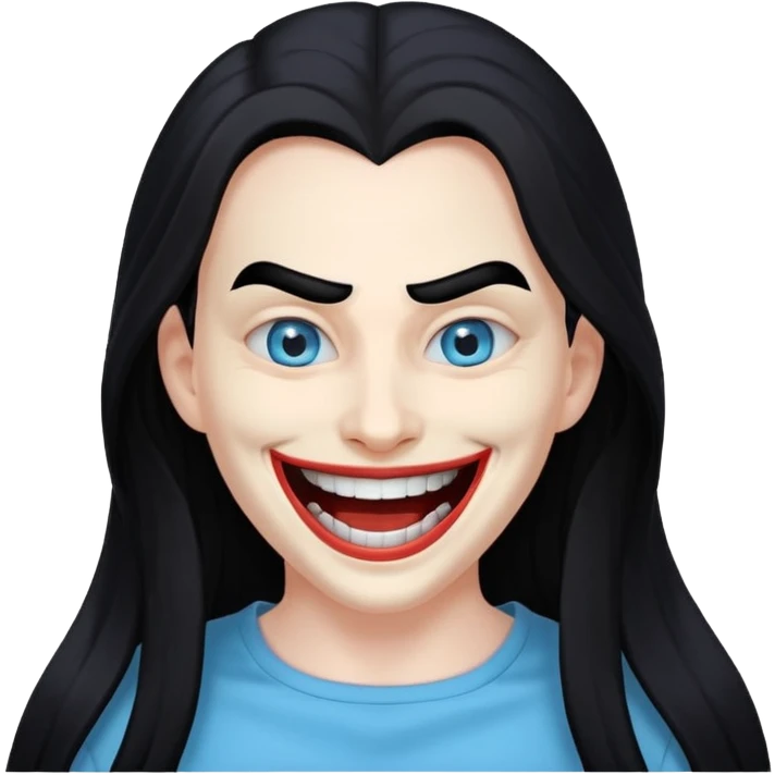 Una cara con risa malvada quitándose una máscara con una sonrisa agradable  emoji