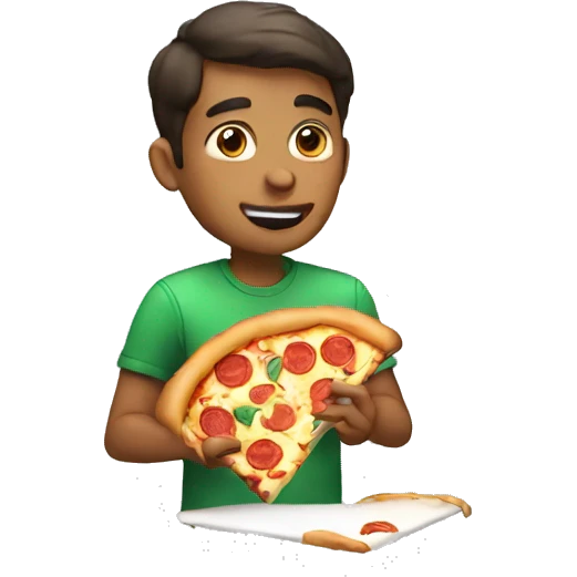 A guy eating pizza emoji