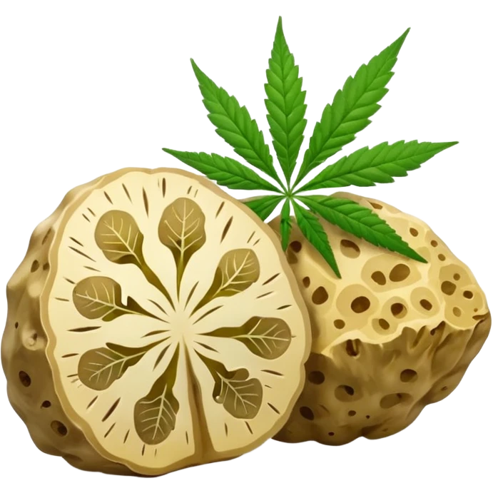 slices of white truffle with cannabis leaf emoji