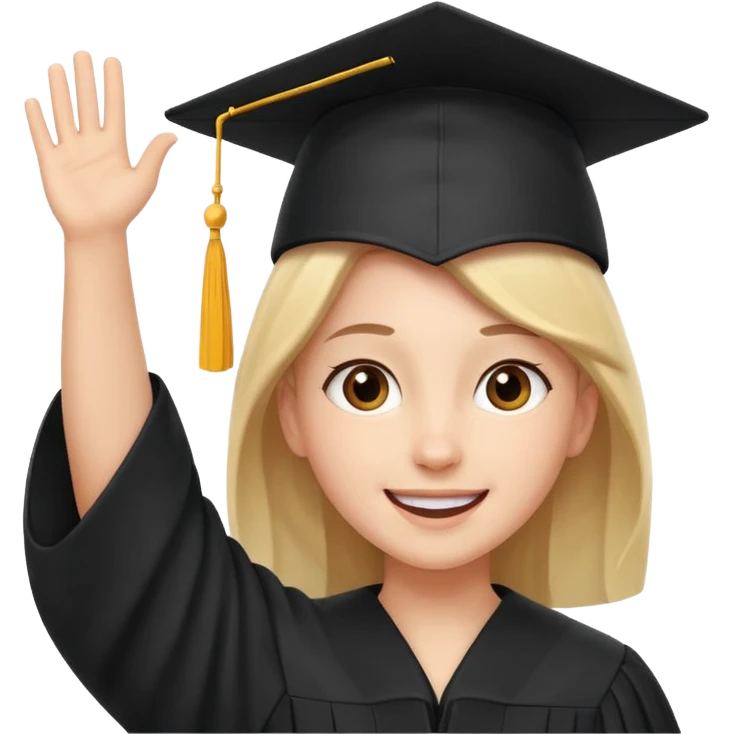 happy student raising arms emoji