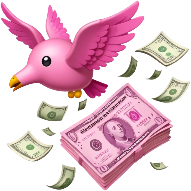 pink money flying  emoji