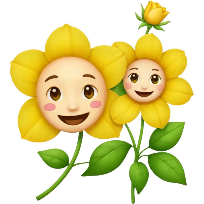 Normal emoji biting a flower emoji