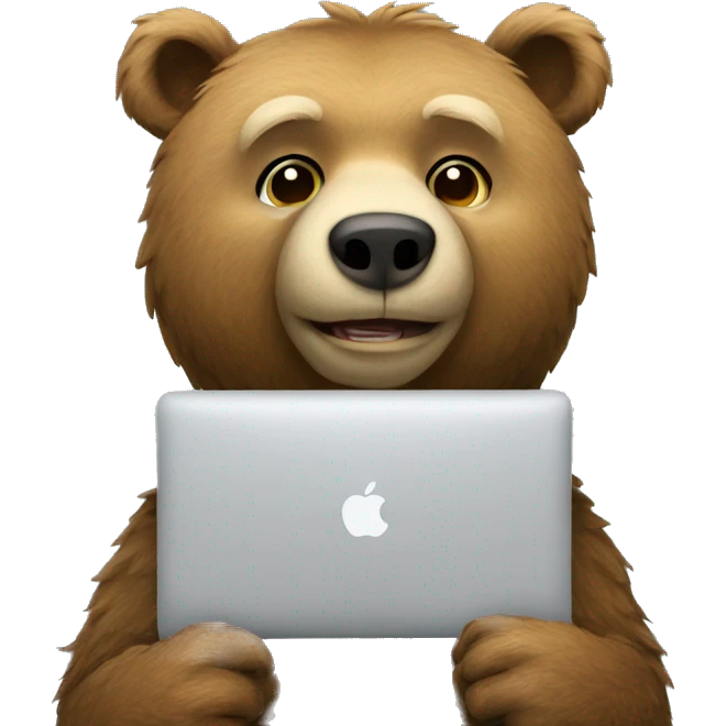 bear with macbook emoji