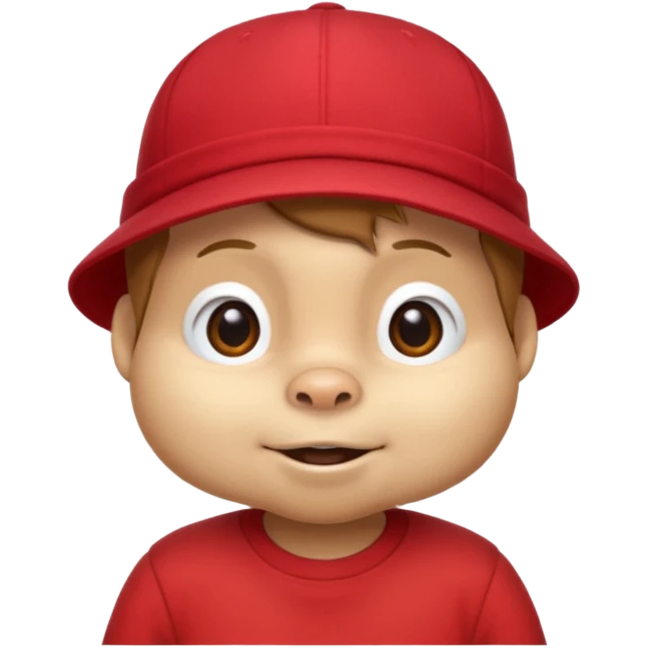 CHIPMUNK ALVIN FROM ALVIN AND THE CHIPMUNKS WITH RED SHIRT AND RED HAT VERY SKINNY AND MALNOURISHED emoji