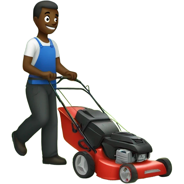 Black bird hand mowing the lawn  emoji