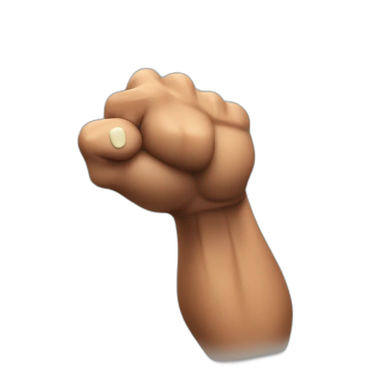 muscular arm with a flash emoji