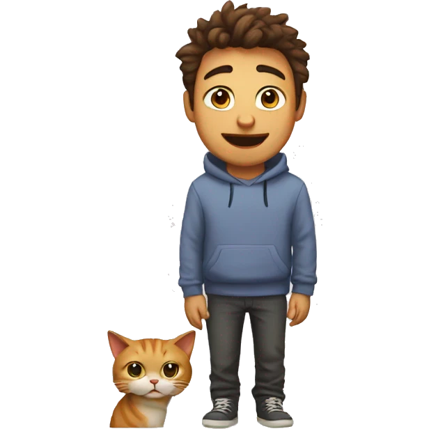 A dumb person with a cat emoji