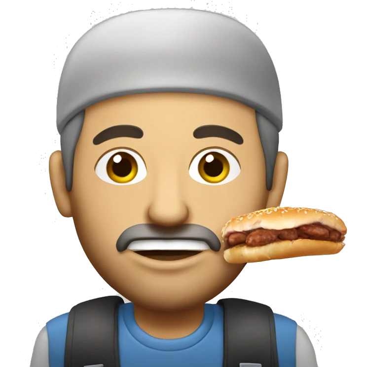 serbian man eating cevapi emoji
