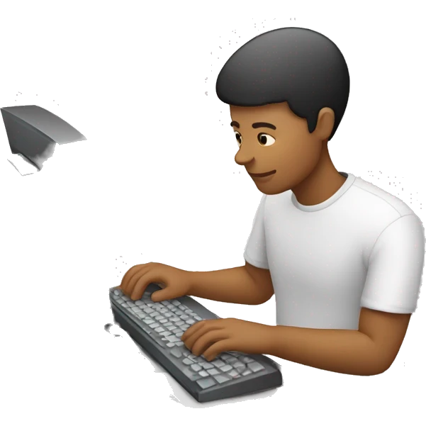person typing on computer emoji