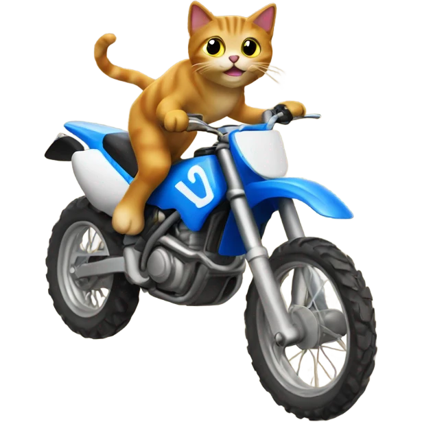 Cat riding dirt bike emoji