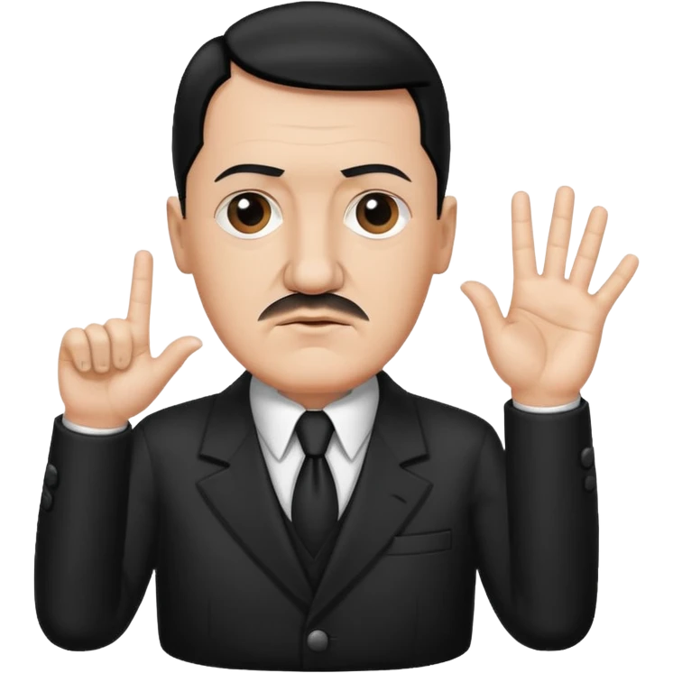 Hitler ios with straight raised hand with fingers together emoji
