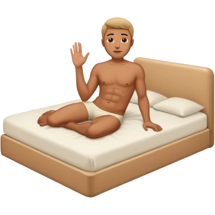 Mann nackt Pose auf bett emoji