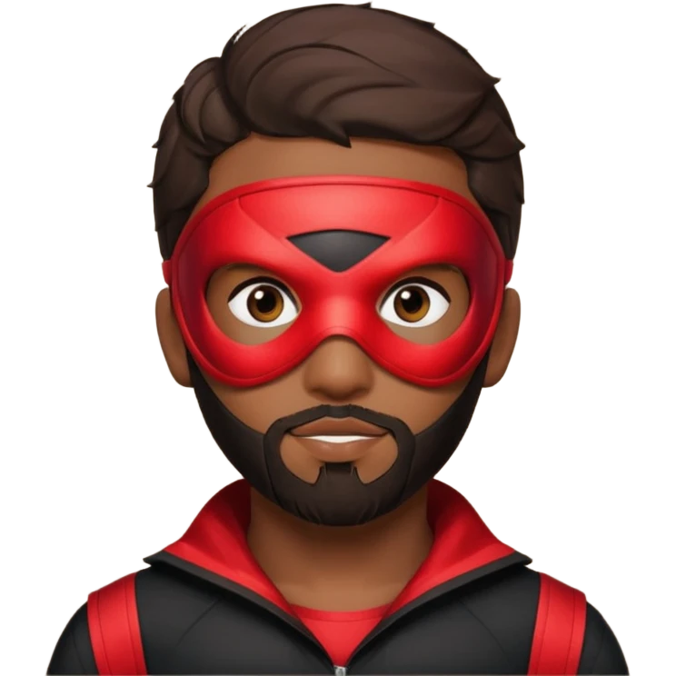 Miles Morales with beard, eye mask, low fade hair cut emoji