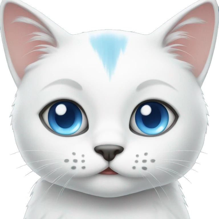Cute white cat with blue eyes  emoji