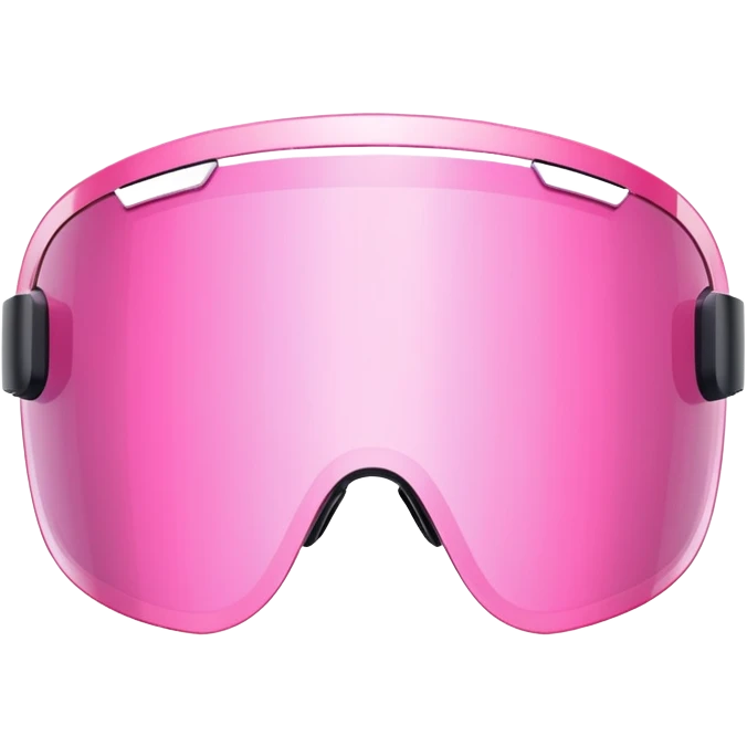 pink tinted shield visor glasses, frameless Y2K style, one continuous lens, futuristic emoji