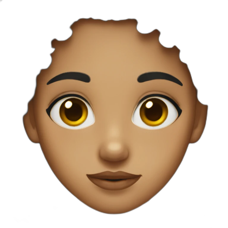A girl with dark eyes,dark curly hair emoji
