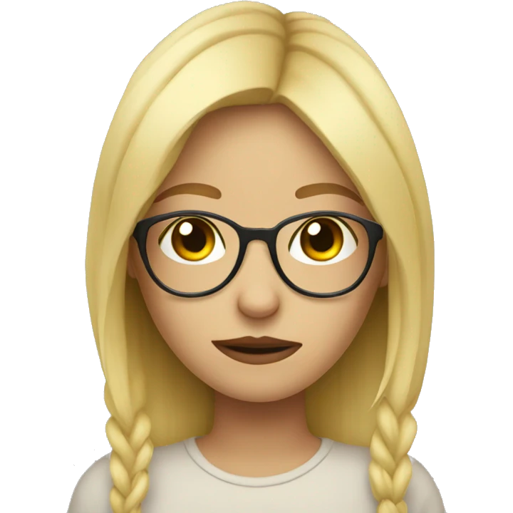 sick blonde girl with glasses emoji