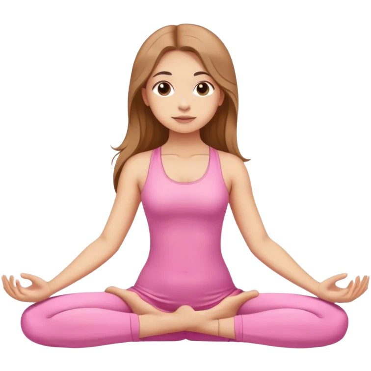 Pink dressed long light brown girl doing yoga  emoji