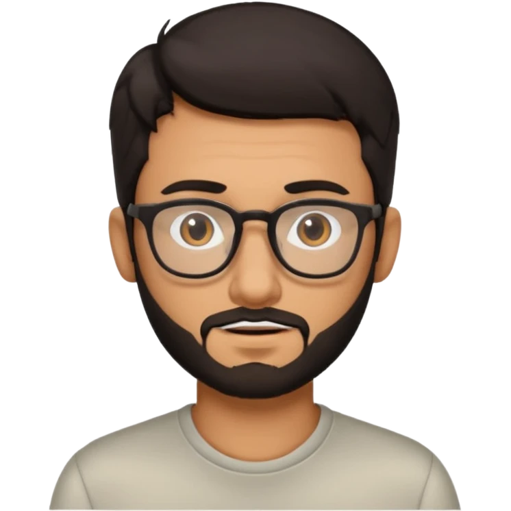 chico con gafas y barba corta moreno emoji
