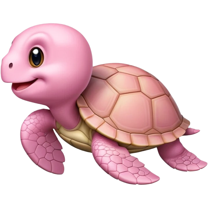 light pink turtle with cute smile emoji