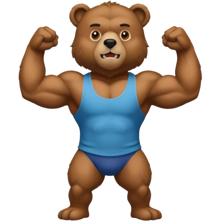flexing bear with tanktop emoji