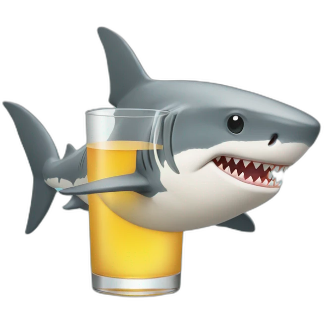 shark drinking apple juice emoji