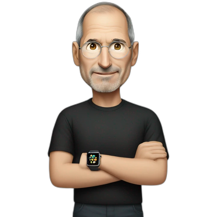 Steve Jobs wearing Apple Watch emoji