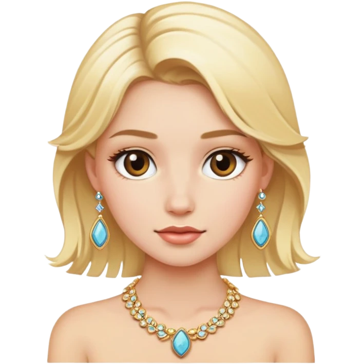 blonde girl portrait with jewelry emoji