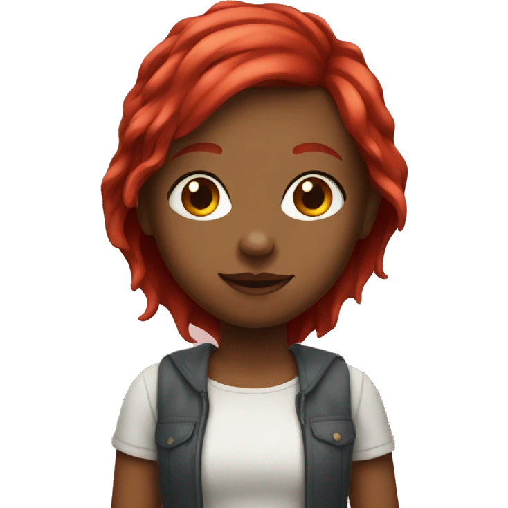 Girl with cherry red hair emoji