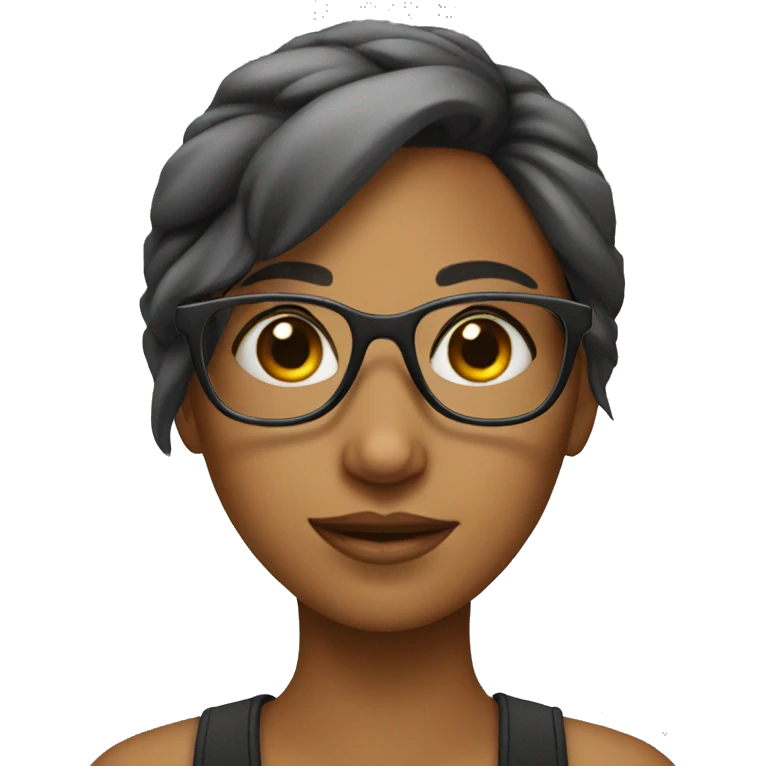 A girl with glasses  emoji