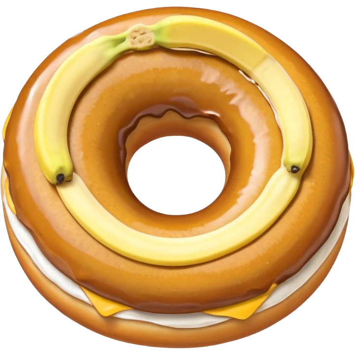 A banana in a donut emoji
