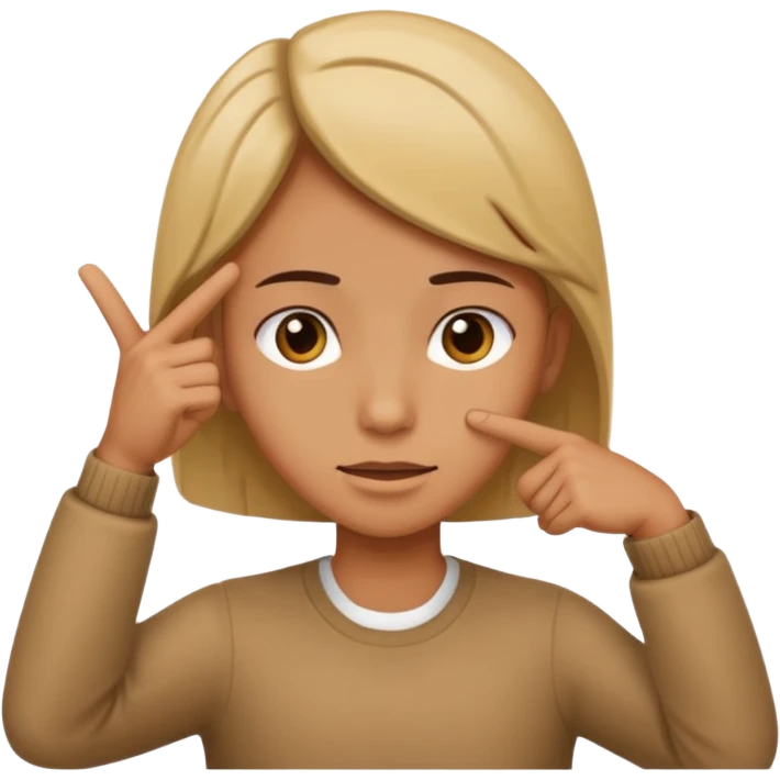 Como el segundo pero con la otra mano se señale la cabeza emoji